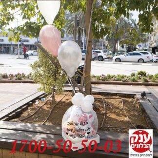 מתנה בלון עם שוקולדים ודובי